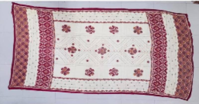 Pink printed cotton poly floral print dupatta