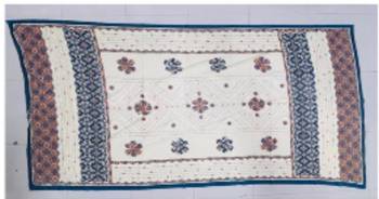 Blue printed cotton poly floral print dupatta 2
