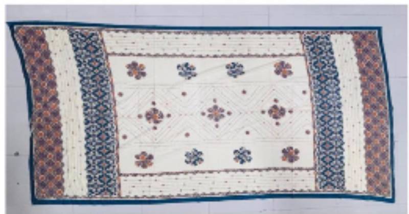 Blue printed cotton poly floral print dupatta