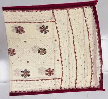 Pink printed cotton poly floral print dupatta 2
