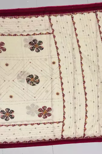 Pink printed cotton poly floral print dupatta