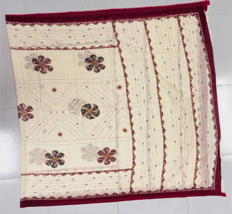 Pink printed cotton poly floral print dupatta