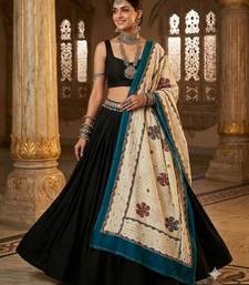 Blue printed cotton poly floral print dupatta