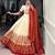 Women's Cream Kalamkari Print Tussar Silk Semi-Stitched Lehenga Choli with Foil Work & Gotta Patti Dupatta