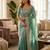 Sky Blue Color Beautiful Sequence and multi color thread embroidery work Silk Blend Saree