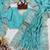Sky Blue Color Beautiful Sequence and multi color thread embroidery work Silk Blend Saree