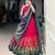 Red Kalamkari Print Tussar Silk blend  Lehenga Choli with Foil Work & Gotta Patti Dupatta
