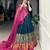 Green Kalamkari Print Tussar Silk blend  Lehenga Choli with Foil Work & Gotta Patti Dupatta