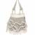 Silver ivory silk fringe potli bag