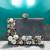Grey pearl rexine box clutch