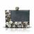 Grey pearl rexine box clutch