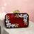 Ruby red rexine crystal clutch