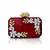 Ruby red rexine crystal clutch