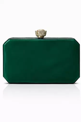Emerald green rexine clutch