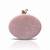 Blush pink rexine oval clutch