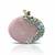 Blush pink rexine oval clutch