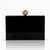Jet black pearl rexine box clutch
