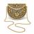 Metallic gold beaded mosaic clutch