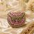 Pink gold beaded metal mosaic clutch