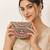 Pink gold beaded metal mosaic clutch