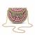 Pink gold beaded metal mosaic clutch
