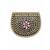 Pink gold beaded metal mosaic clutch