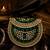 Emerald green beaded metal mosaic clutch