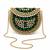 Emerald green beaded metal mosaic clutch