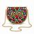 Multicolor beaded metal mosaic clutch