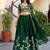 Charming Green Thread Work Silk blend Mehendi Wear Lehenga Choli With Dupatta