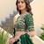 Charming Green Thread Work Silk blend Mehendi Wear Lehenga Choli With Dupatta