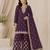 Purple heavy chinon embroidered palazzo suit with dupatta