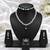 Green american diamond necklace set with adjustable bracelet and ring for women and girls.