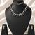 Black american diamond necklace set with adjustable bracelet for women and girls.