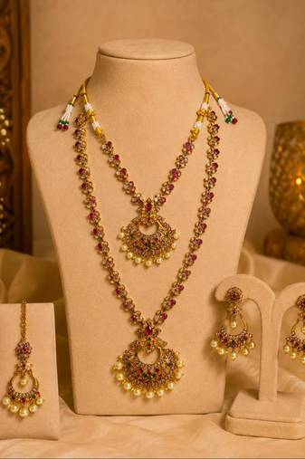 Bhagya lakshmi temple necklace set