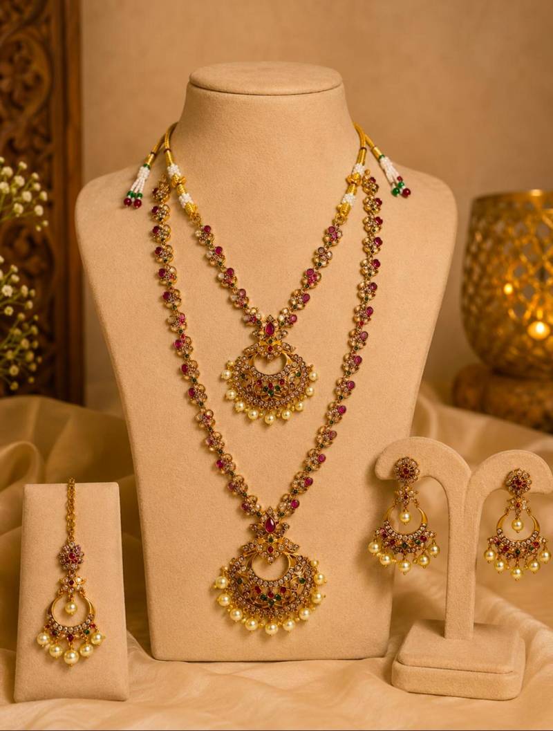 Bhagya lakshmi temple necklace set