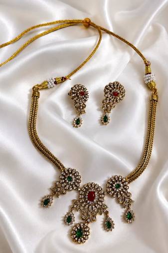 Triveni temple jewellery necklace set