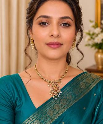 Saraswati temple jewellery necklace set 2