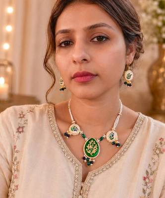 Emerald mayuri pearl set 2