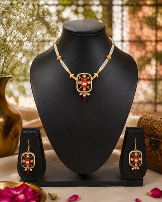 Midnight meenakari pearl set 1