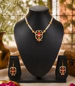 Midnight meenakari pearl set