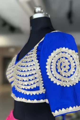 Zariya silk el top - royal blue