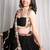 Vintage vibe horizontal b neck top