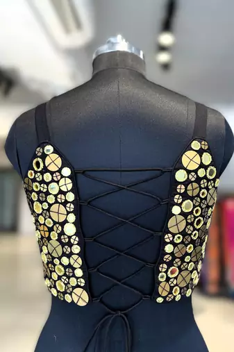 Tamba golden mirror sp top - black