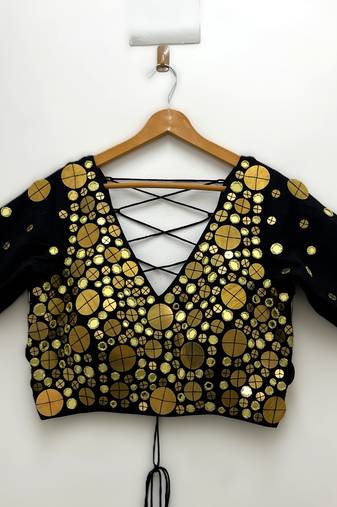 Tamba golden mirror el top - black