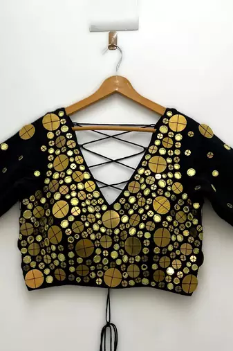 Tamba golden mirror el top - black