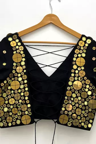 Tamba golden mirror el top - black