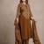Brown bandhani printed pure cotton straight kurta set with dupatta