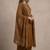 Brown bandhani printed pure cotton straight kurta set with dupatta