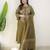 Olive bandhani printed pure cotton straight kurta set with dupatta